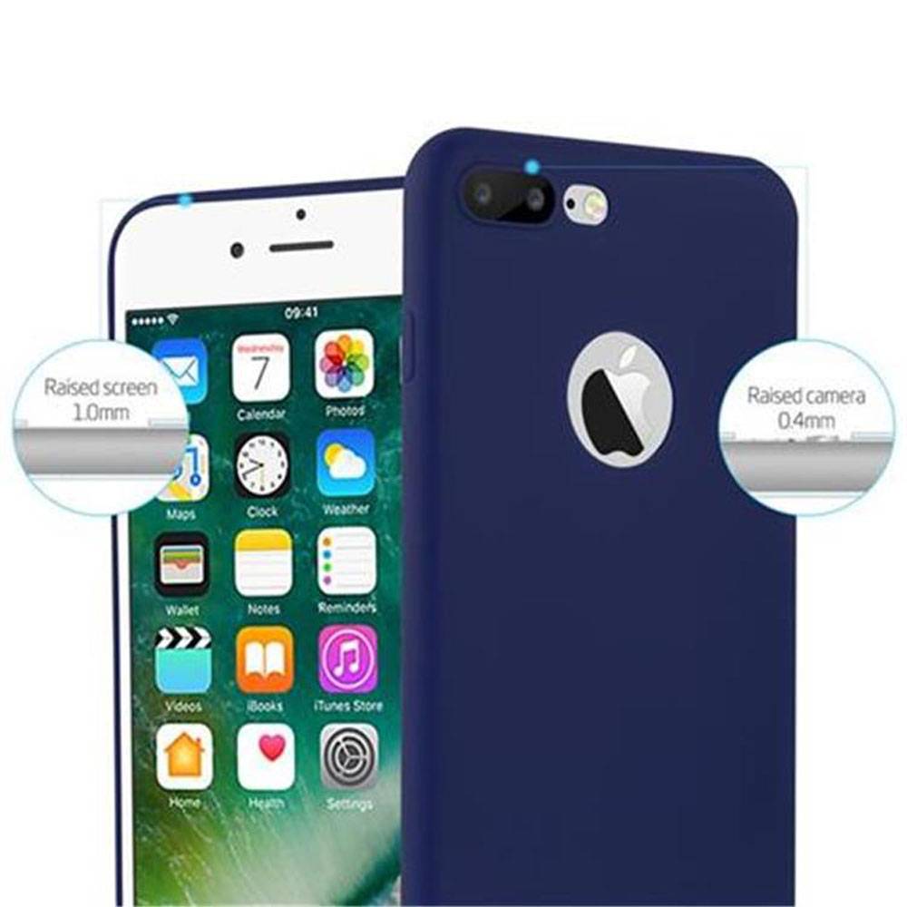 Cadorabo Hülle für Apple iPhone 7 PLUS / 7S PLUS / 8 PLUS Schutzhülle in Blau Handyhülle TPU Silikon Etui Case Cover