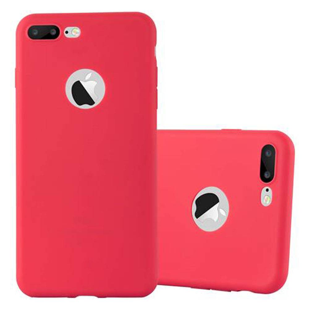 Cadorabo Hülle für Apple iPhone 7 PLUS / 7S PLUS / 8 PLUS Schutzhülle in Rot Handyhülle TPU Silikon Etui Case Cover