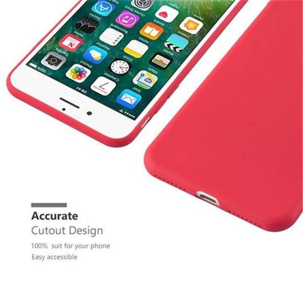 Cadorabo Hülle für Apple iPhone 7 PLUS / 7S PLUS / 8 PLUS Schutzhülle in Rot Handyhülle TPU Silikon Etui Case Cover