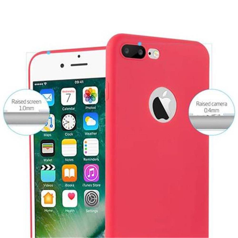 Cadorabo Hülle für Apple iPhone 7 PLUS / 7S PLUS / 8 PLUS Schutzhülle in Rot Handyhülle TPU Silikon Etui Case Cover