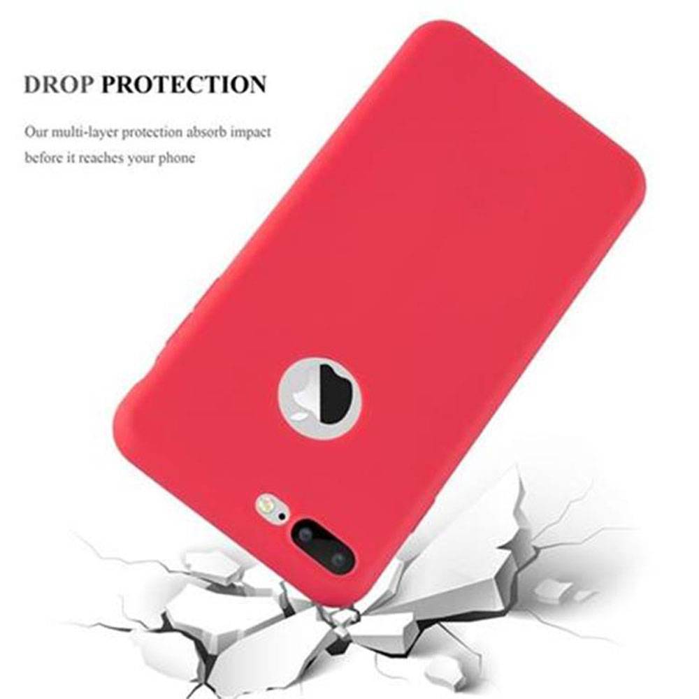 Cadorabo Hülle für Apple iPhone 7 PLUS / 7S PLUS / 8 PLUS Schutzhülle in Rot Handyhülle TPU Silikon Etui Case Cover