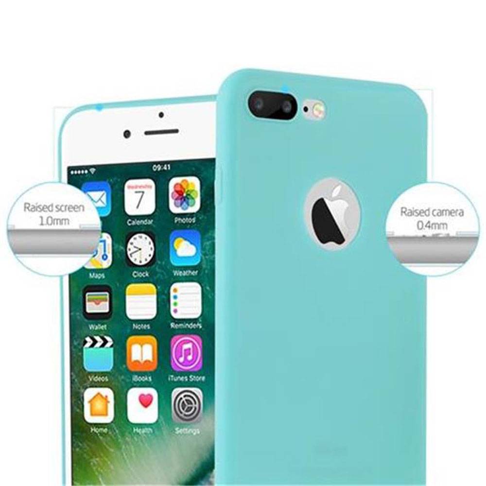 Cadorabo Hülle für Apple iPhone 7 PLUS / 7S PLUS / 8 PLUS Schutzhülle in Blau Handyhülle TPU Silikon Etui Case Cover