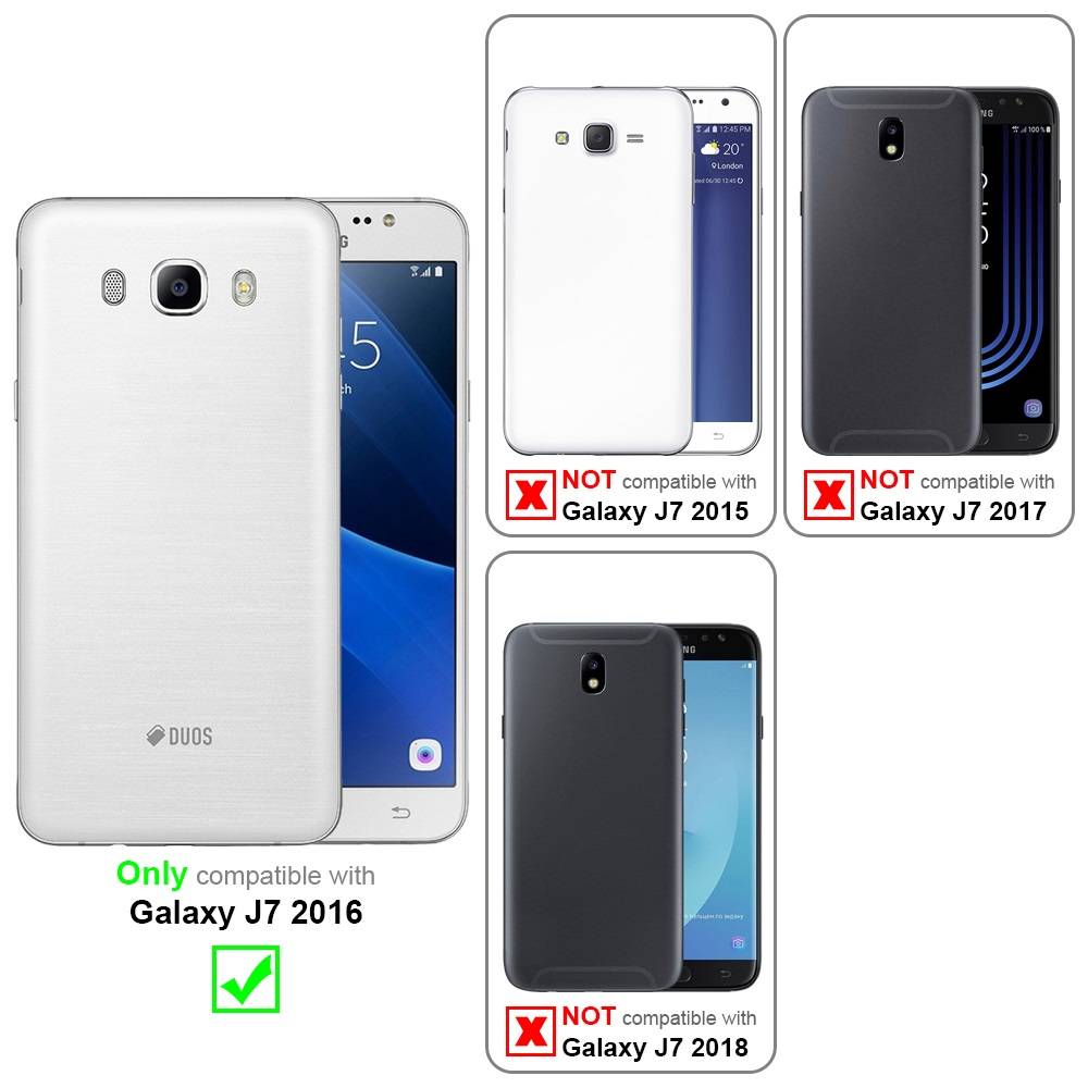 Cadorabo Hülle für Samsung Galaxy J7 2016 Schutzhülle in Blau Handyhülle TPU Silikon Etui Case Cover