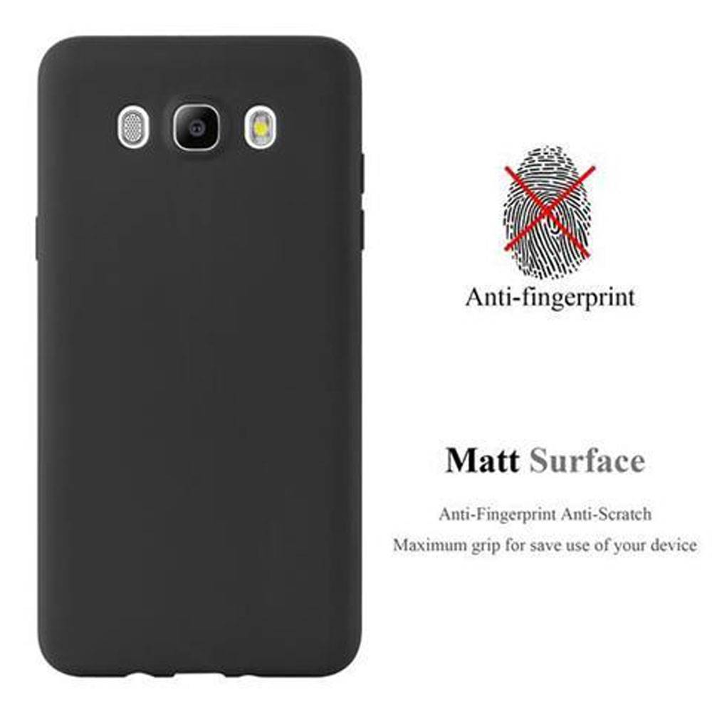 Cadorabo Hülle für Samsung Galaxy J7 2016 Schutzhülle in Schwarz Handyhülle TPU Silikon Etui Case Cover