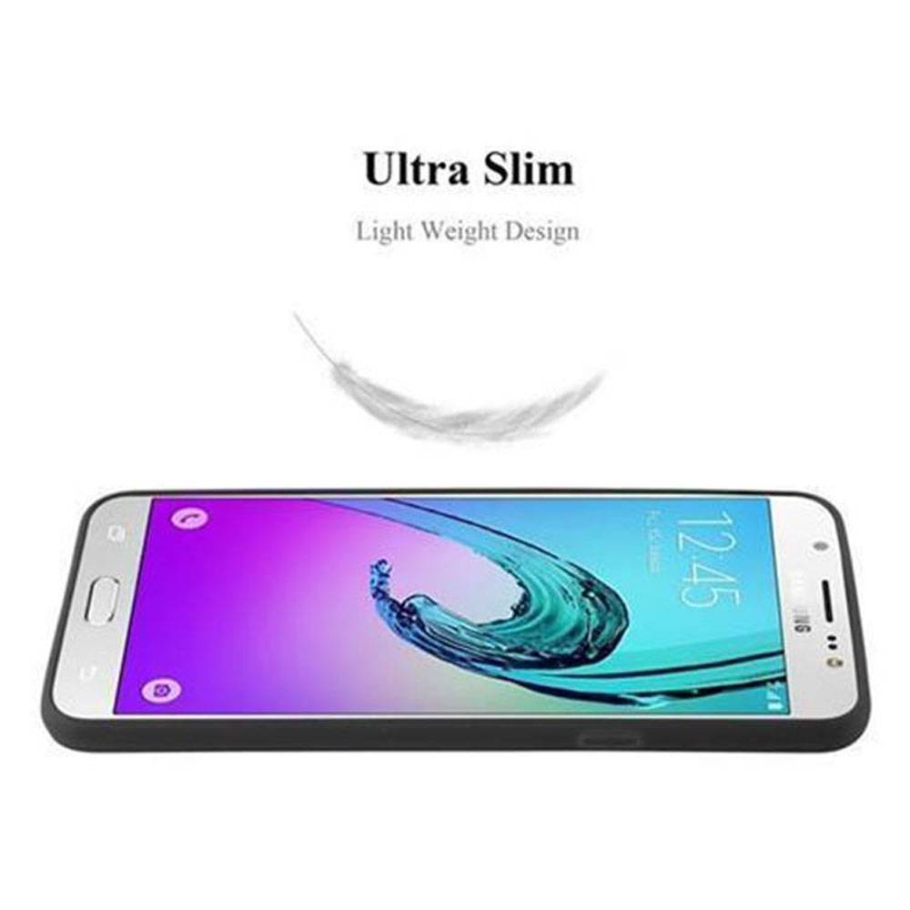 Cadorabo Hülle für Samsung Galaxy J7 2016 Schutzhülle in Schwarz Handyhülle TPU Silikon Etui Case Cover