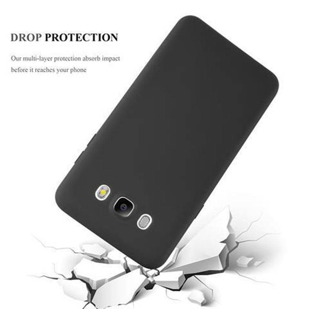 Cadorabo Hülle für Samsung Galaxy J7 2016 Schutzhülle in Schwarz Handyhülle TPU Silikon Etui Case Cover