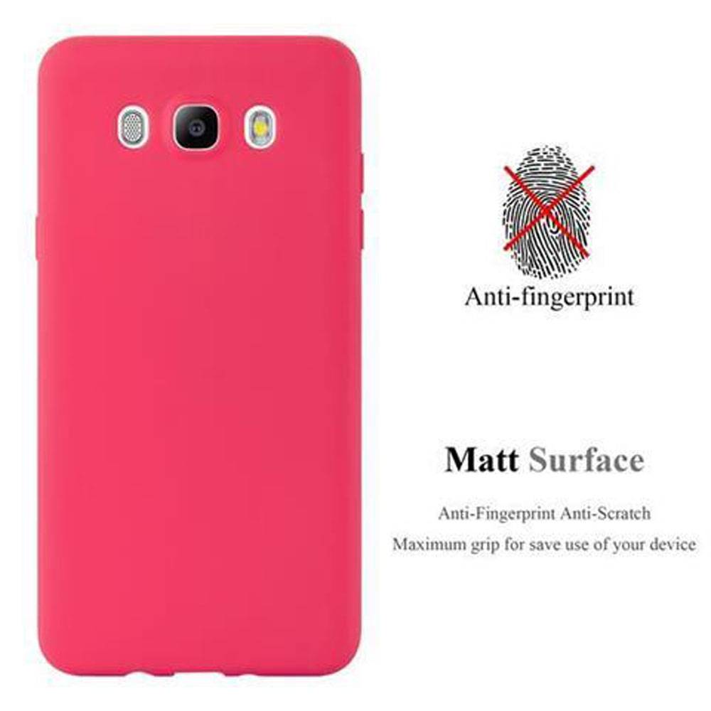 Cadorabo Hülle für Samsung Galaxy J5 2016 Schutzhülle in Rot Handyhülle TPU Silikon Etui Case Cover