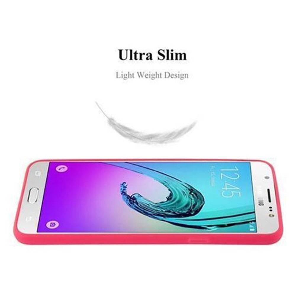 Cadorabo Hülle für Samsung Galaxy J5 2016 Schutzhülle in Rot Handyhülle TPU Silikon Etui Case Cover