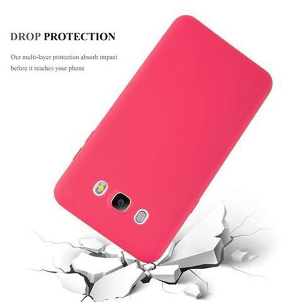 Cadorabo Hülle für Samsung Galaxy J5 2016 Schutzhülle in Rot Handyhülle TPU Silikon Etui Case Cover