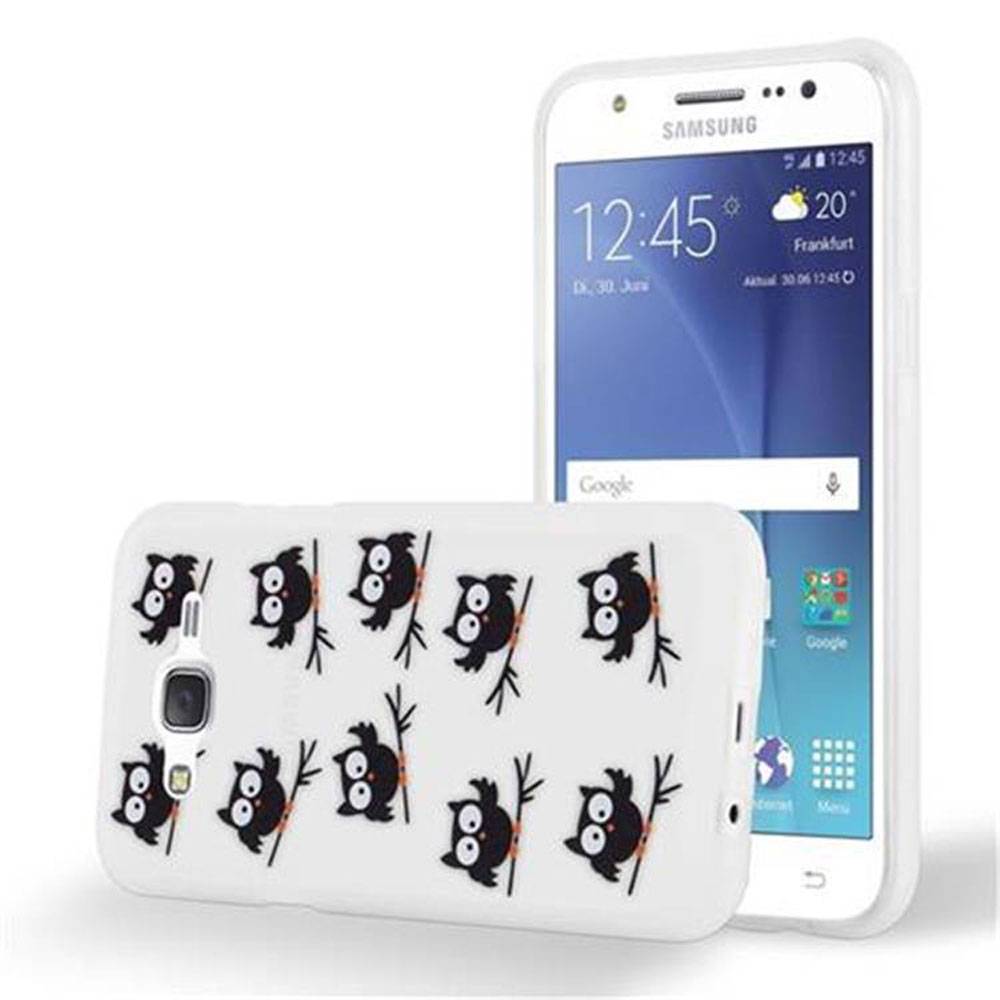 Cadorabo Schutzhülle für Samsung Galaxy J5 2015 Hülle mit Weiß Etui Handyhülle TPU Silikon Case Cover