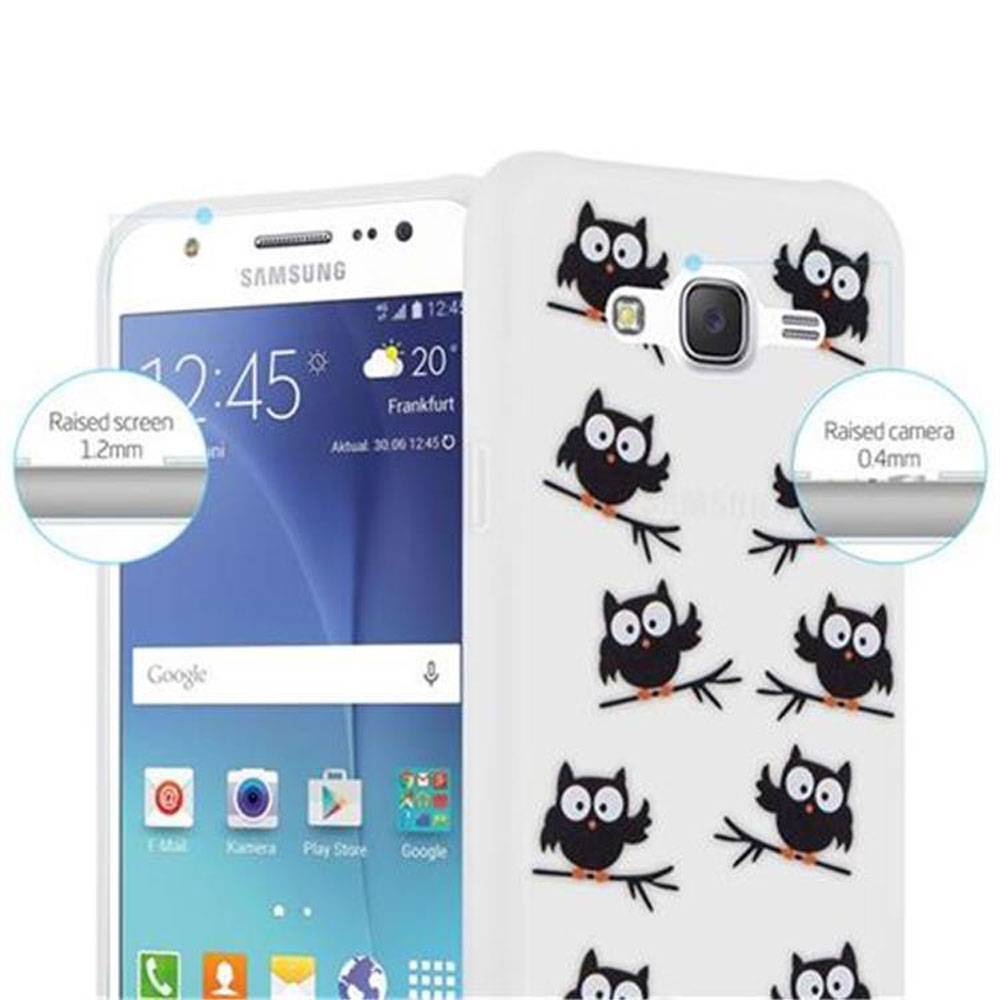 Cadorabo Schutzhülle für Samsung Galaxy J5 2015 Hülle mit Weiß Etui Handyhülle TPU Silikon Case Cover