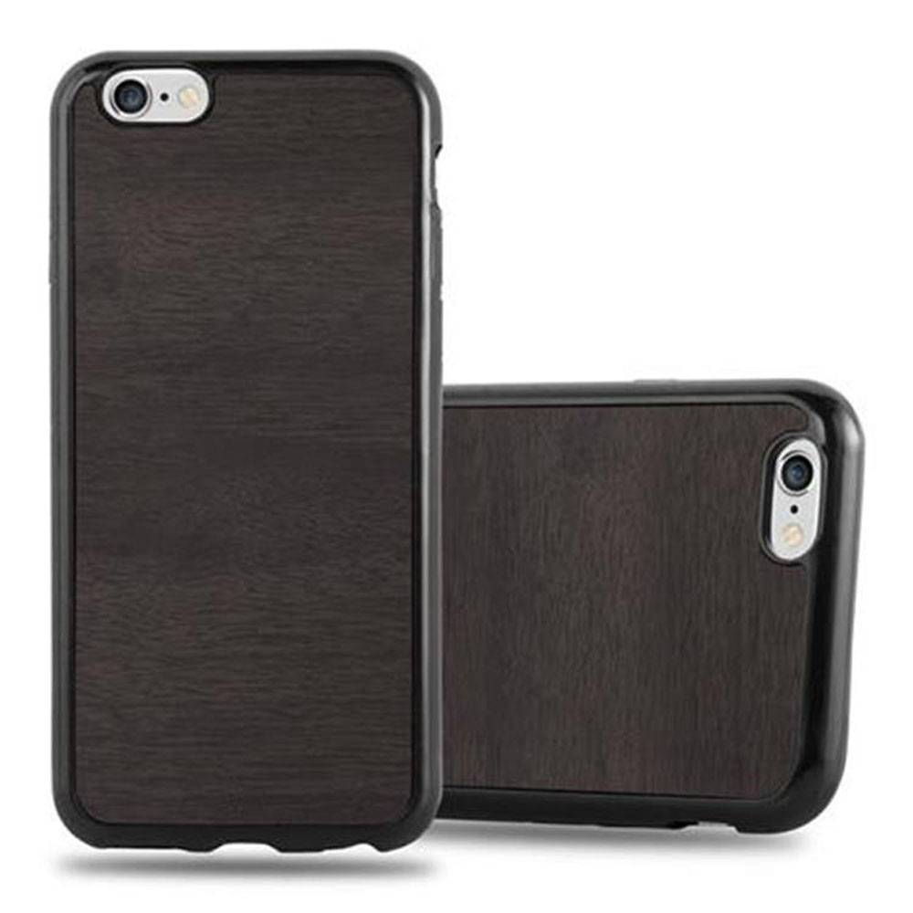 Cadorabo Handyhülle für Apple iPhone 6 / 6S in Schwarz Schutzhülle Hülle Etui Case Cover TPU Silikon