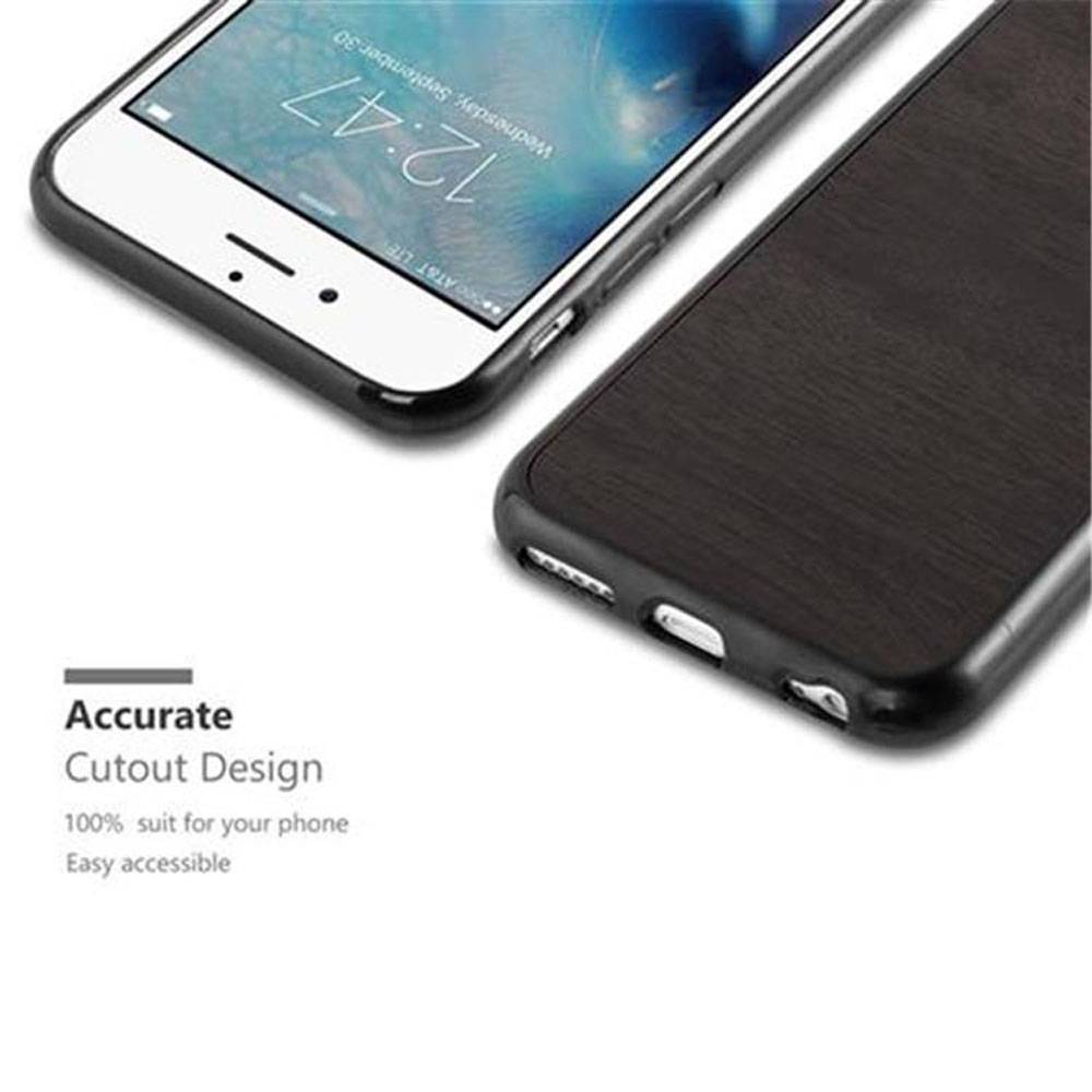 Cadorabo Handyhülle für Apple iPhone 6 / 6S in Schwarz Schutzhülle Hülle Etui Case Cover TPU Silikon