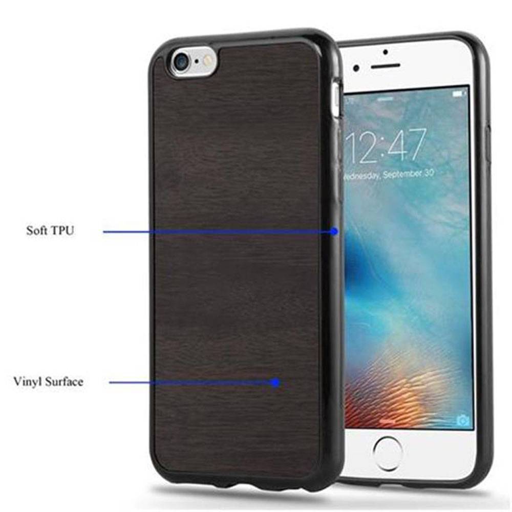 Cadorabo Handyhülle für Apple iPhone 6 / 6S in Schwarz Schutzhülle Hülle Etui Case Cover TPU Silikon