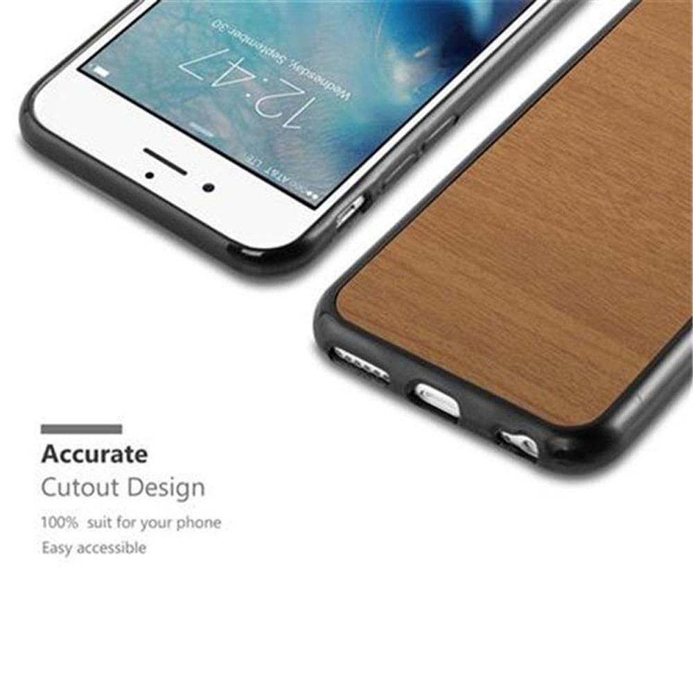 Cadorabo Handyhülle für Apple iPhone 6 / 6S in Braun Schutzhülle Hülle Etui Case Cover TPU Silikon