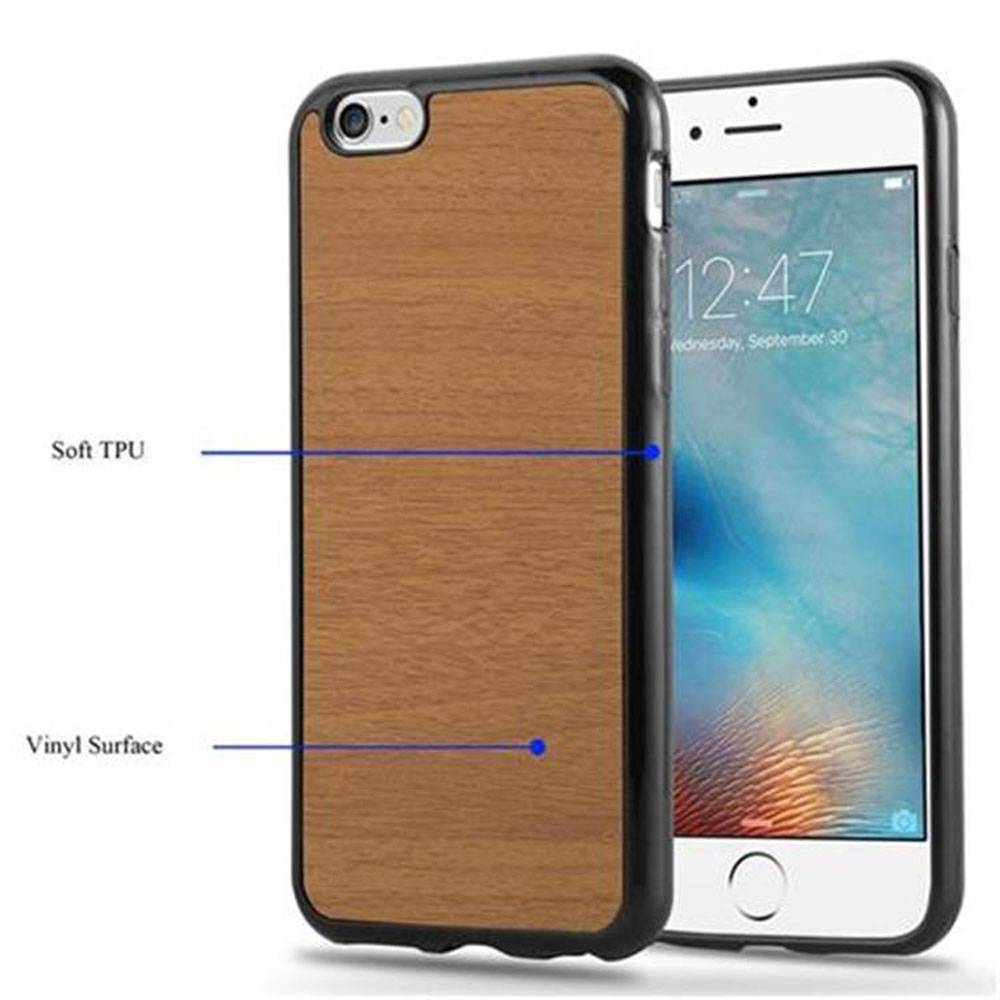 Cadorabo Handyhülle für Apple iPhone 6 / 6S in Braun Schutzhülle Hülle Etui Case Cover TPU Silikon