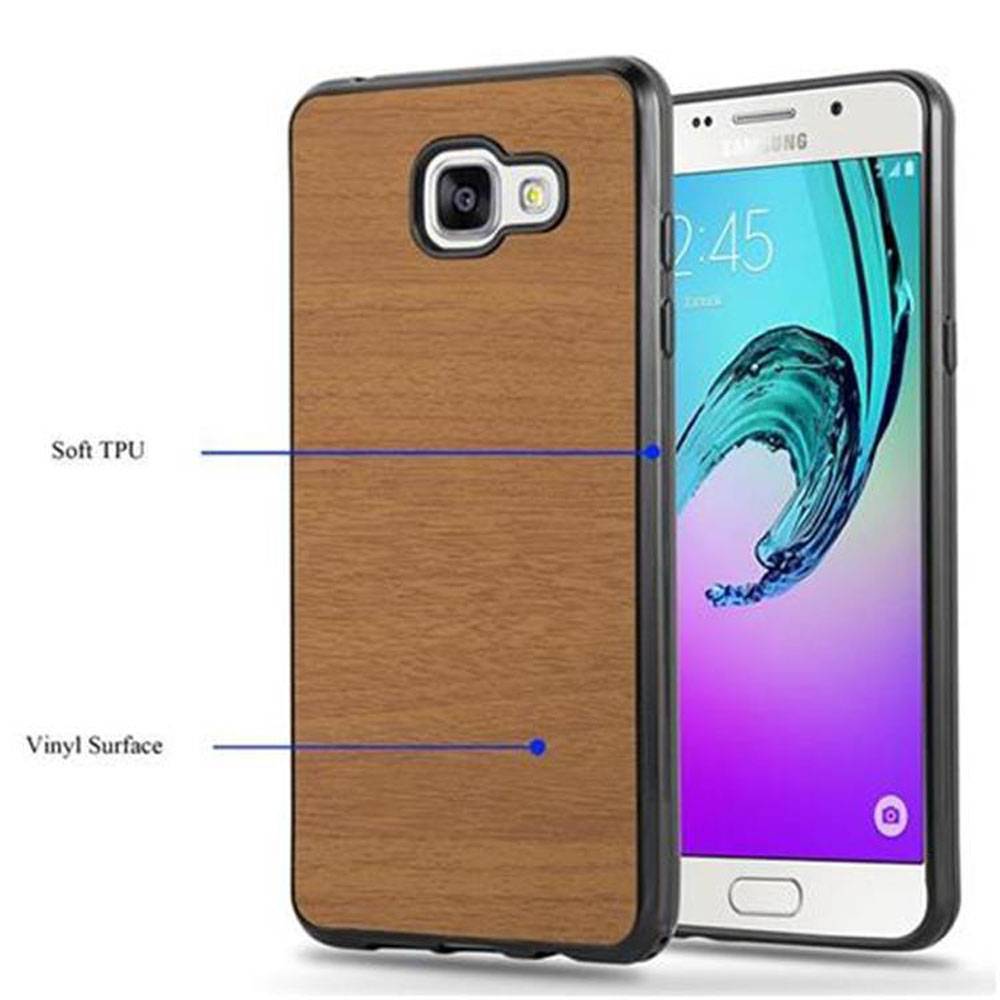Cadorabo Handyhülle für Samsung Galaxy A3 2016 in Braun Schutzhülle Hülle Etui Case Cover TPU Silikon