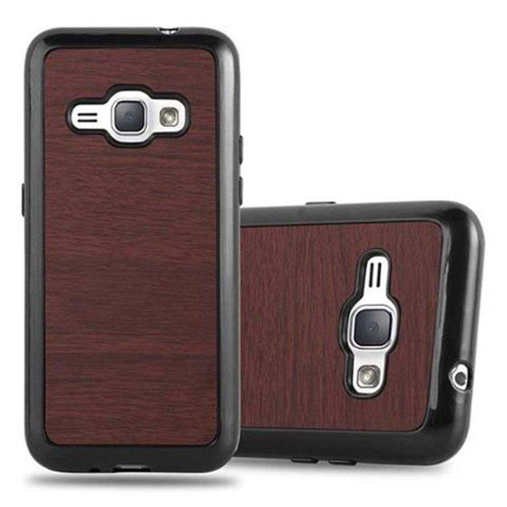 Cadorabo Handyhülle für Samsung Galaxy J1 2016 in Braun Schutzhülle Hülle Etui Case Cover TPU Silikon