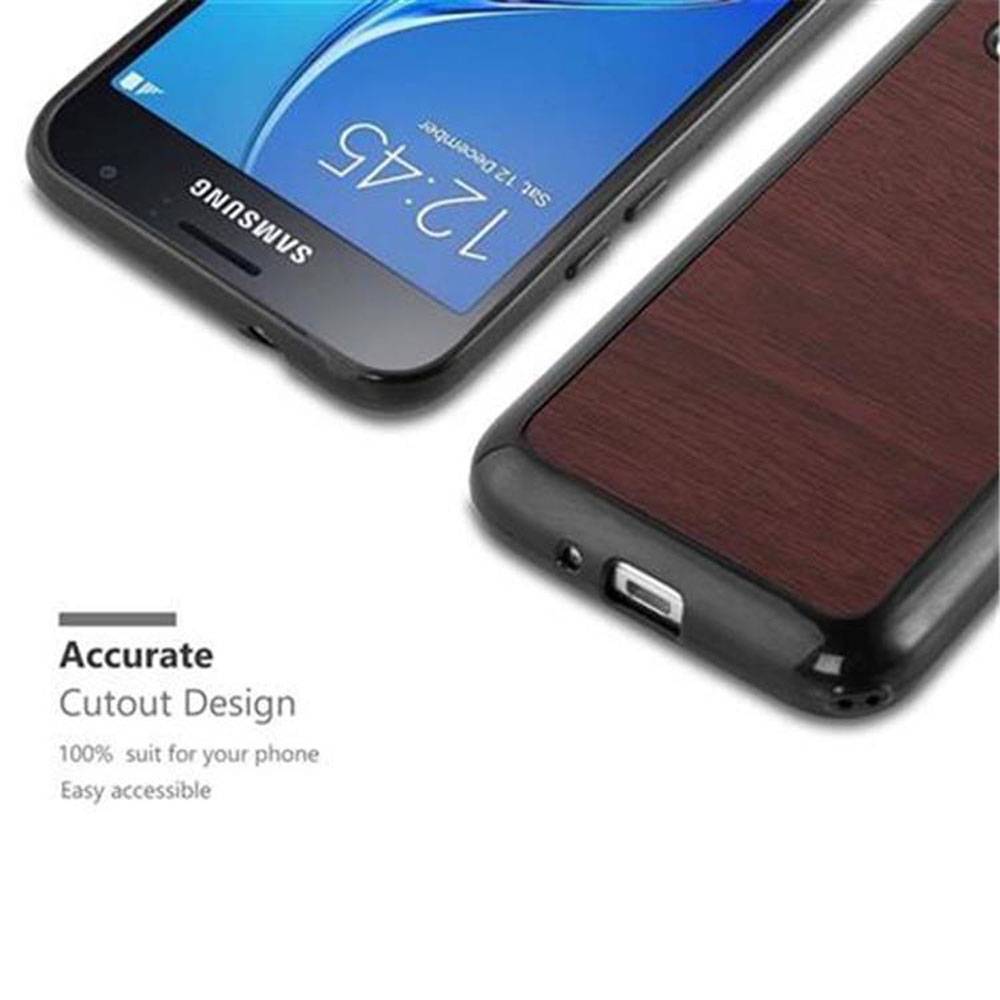 Cadorabo Handyhülle für Samsung Galaxy J1 2016 in Braun Schutzhülle Hülle Etui Case Cover TPU Silikon