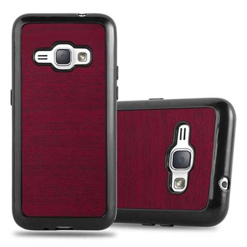 Cadorabo Handyhülle für Samsung Galaxy J1 2016 in Rot Schutzhülle Hülle Etui Case Cover TPU Silikon