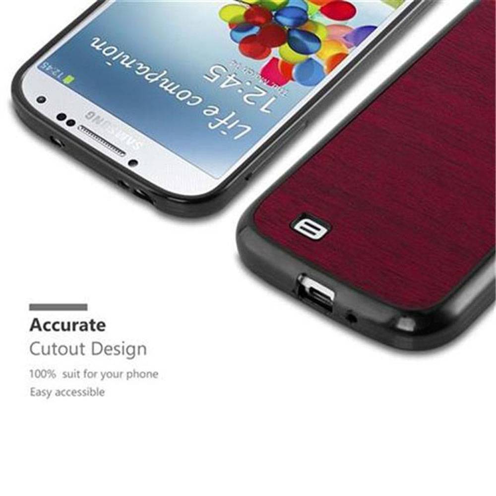 Cadorabo Handyhülle für Samsung Galaxy S4 in Rot Schutzhülle Hülle Etui Case Cover TPU Silikon