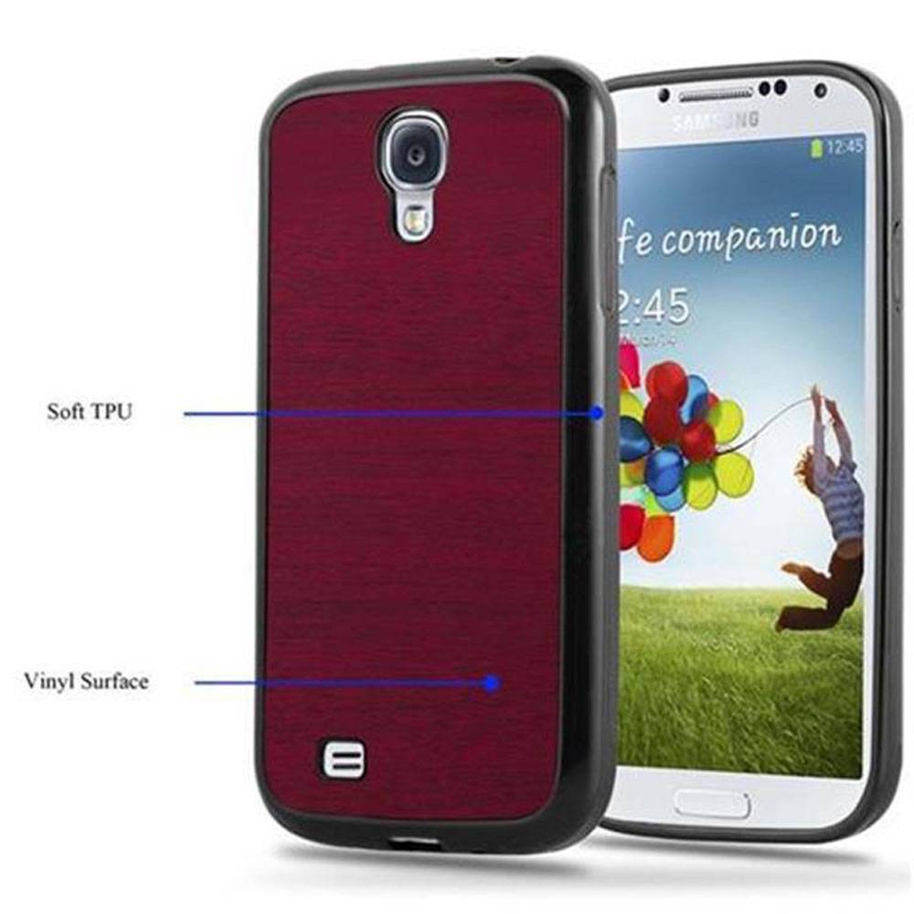 Cadorabo Handyhülle für Samsung Galaxy S4 in Rot Schutzhülle Hülle Etui Case Cover TPU Silikon