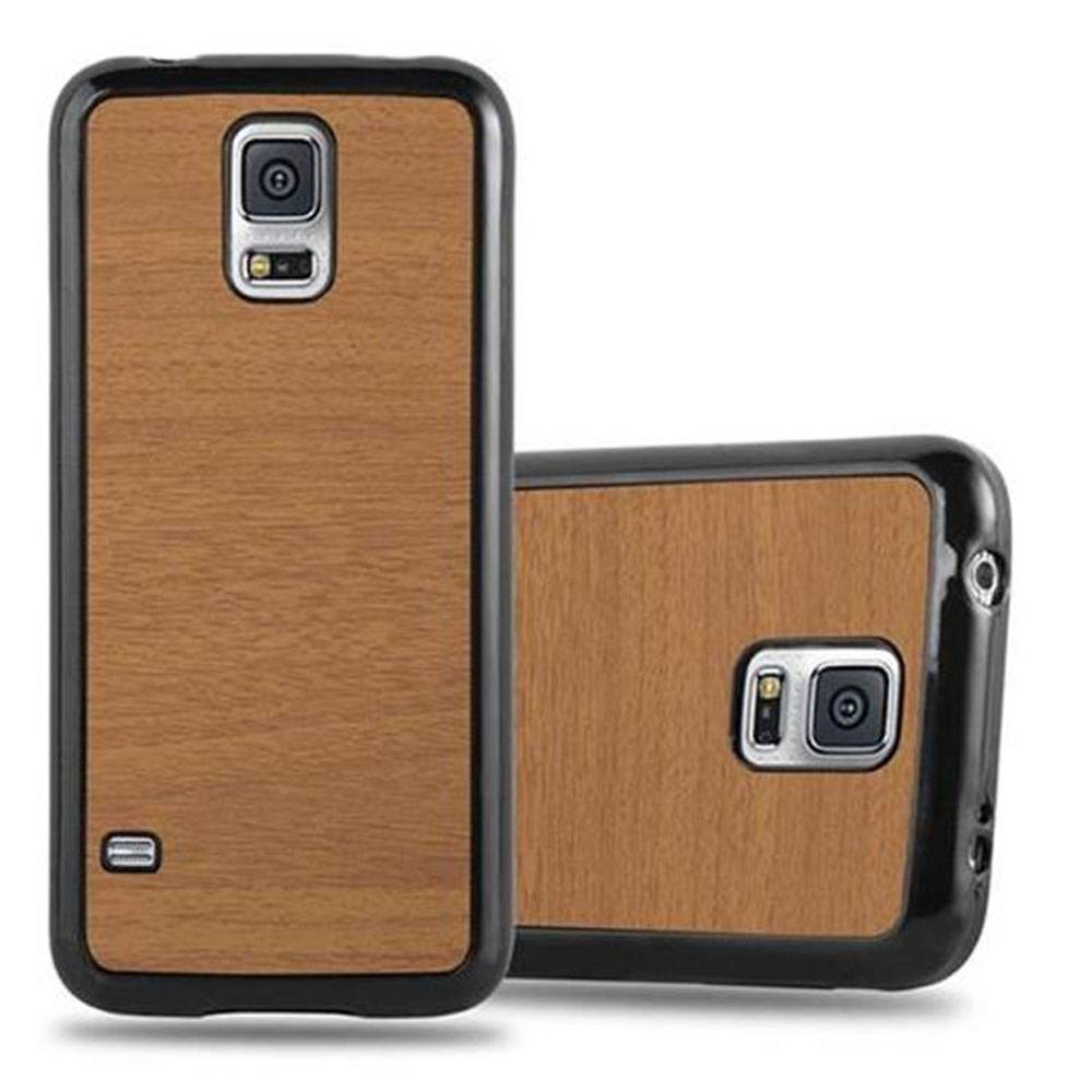 Cadorabo Handyhülle für Samsung Galaxy S5 / S5 NEO in Braun Schutzhülle Hülle Etui Case Cover TPU Silikon