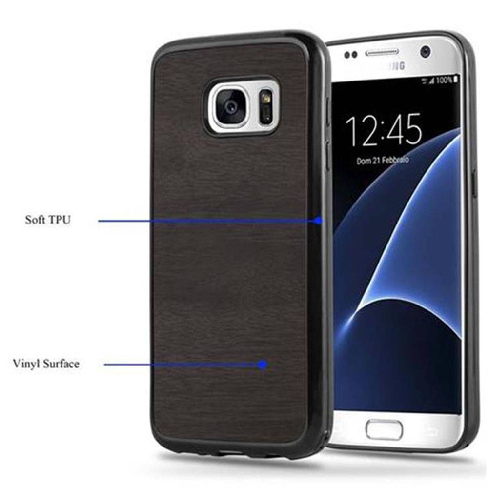 Cadorabo Handyhülle für Samsung Galaxy S7 in Schwarz Schutzhülle Hülle Etui Case Cover TPU Silikon