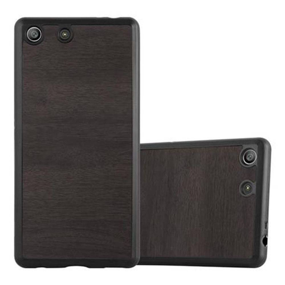 Cadorabo Handyhülle für Sony Xperia M5 in Schwarz Schutzhülle Hülle Etui Case Cover TPU Silikon