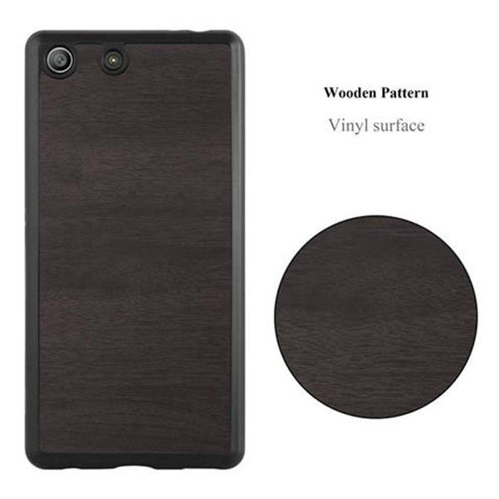 Cadorabo Handyhülle für Sony Xperia M5 in Schwarz Schutzhülle Hülle Etui Case Cover TPU Silikon