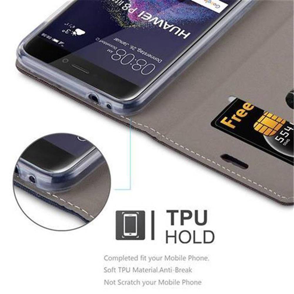 Cadorabo Hülle für Huawei P8 LITE 2017 / P9 LITE 2017 Schutzhülle in Grau Handy Hülle Etui Book Case Cover