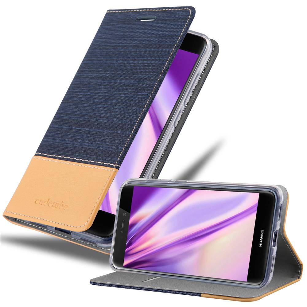 Cadorabo Hülle für Huawei P8 LITE 2017 / P9 LITE 2017 Schutzhülle in Blau Handy Hülle Etui Book Case Cover