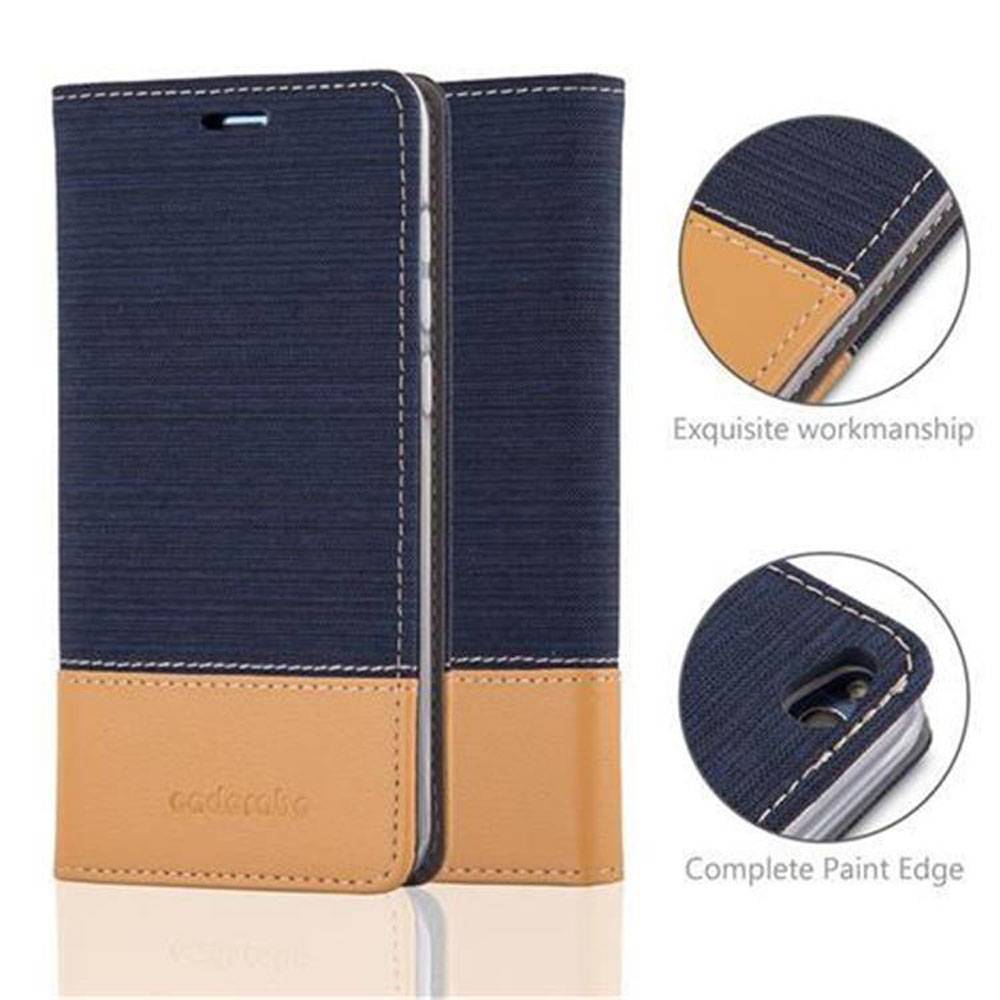 Cadorabo Hülle für Huawei P8 LITE 2017 / P9 LITE 2017 Schutzhülle in Blau Handy Hülle Etui Book Case Cover