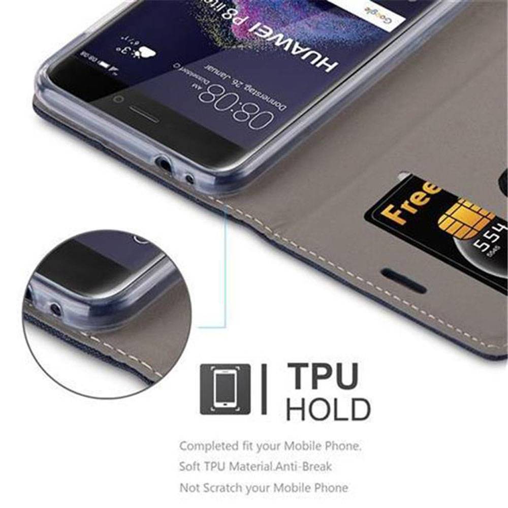 Cadorabo Hülle für Huawei P8 LITE 2017 / P9 LITE 2017 Schutzhülle in Blau Handy Hülle Etui Book Case Cover
