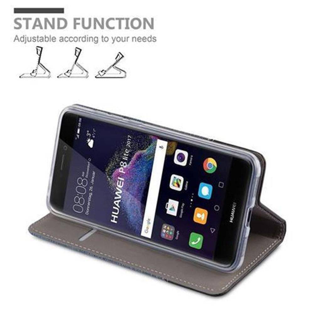 Cadorabo Hülle für Huawei P8 LITE 2017 / P9 LITE 2017 Schutzhülle in Blau Handy Hülle Etui Book Case Cover