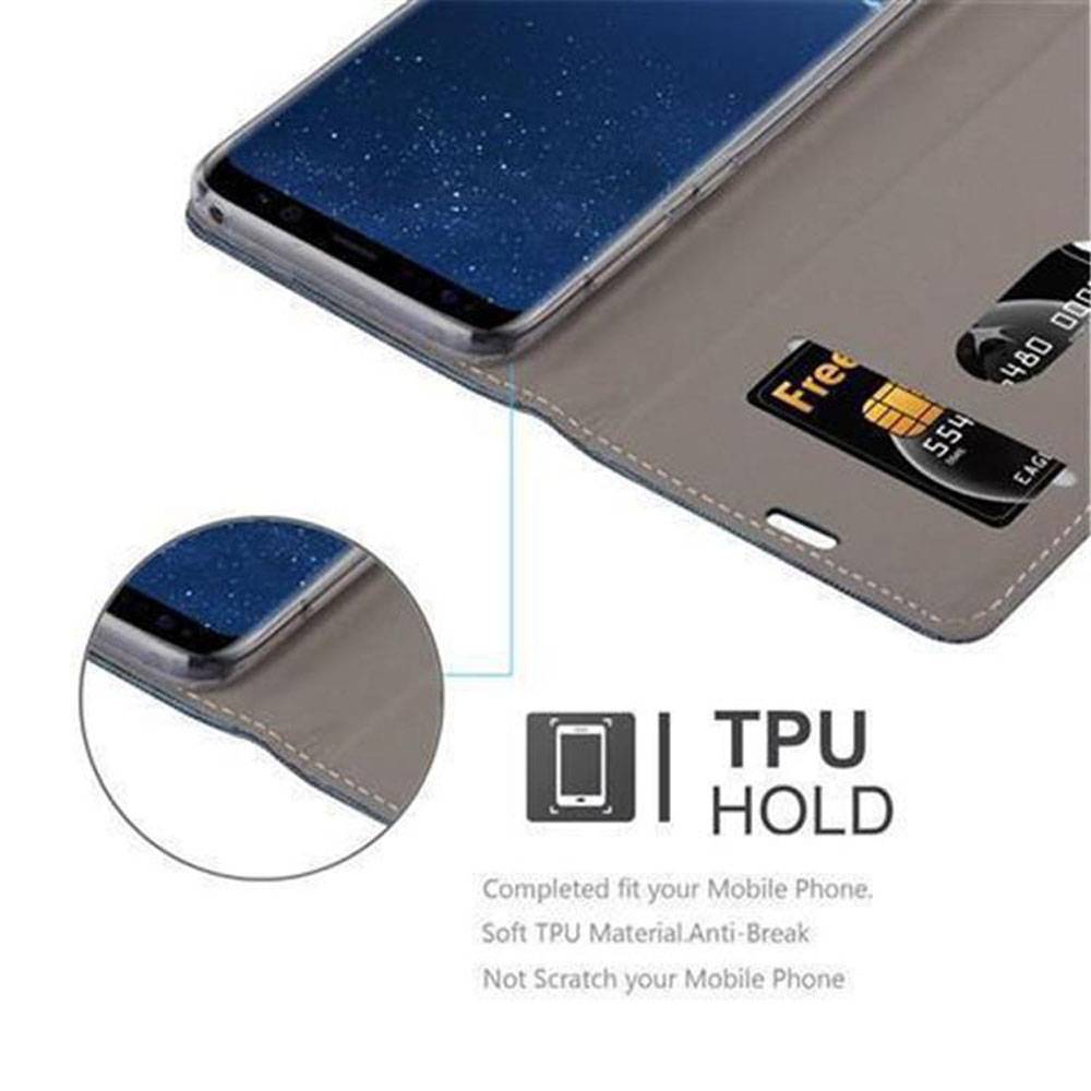 Cadorabo Hülle für Samsung Galaxy S8 Schutzhülle in Blau Handy Hülle Etui Book Case Cover
