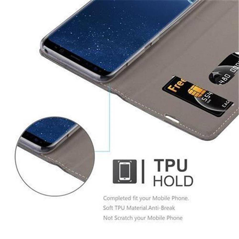 Cadorabo Hülle für Samsung Galaxy S8 Schutzhülle in Grau Handy Hülle Etui Book Case Cover