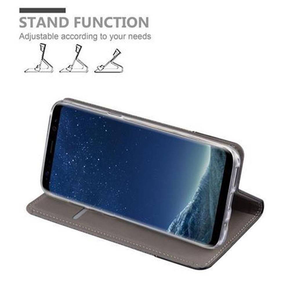 Cadorabo Hülle für Samsung Galaxy S8 Schutzhülle in Grau Handy Hülle Etui Book Case Cover