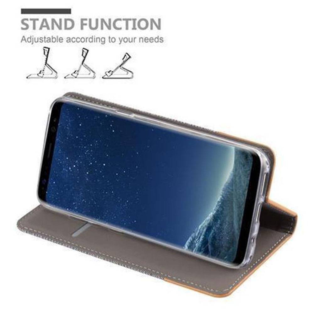 Cadorabo Hülle für Samsung Galaxy S8 Schutzhülle in Grau Handy Hülle Etui Book Case Cover