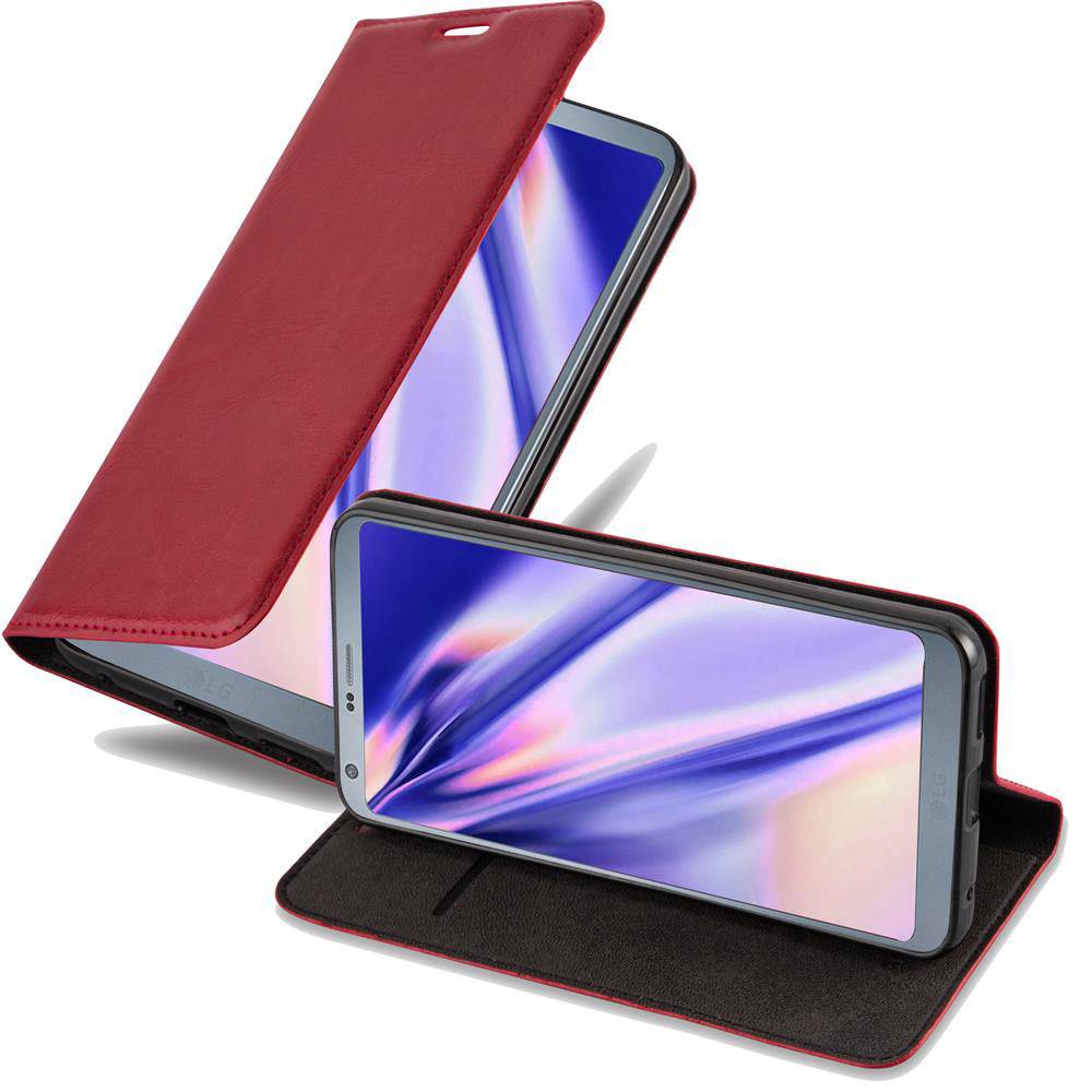 Cadorabo Hülle für LG G6 Schutz Hülle in Rot Handyhülle Etui Case Cover Magnetverschluss