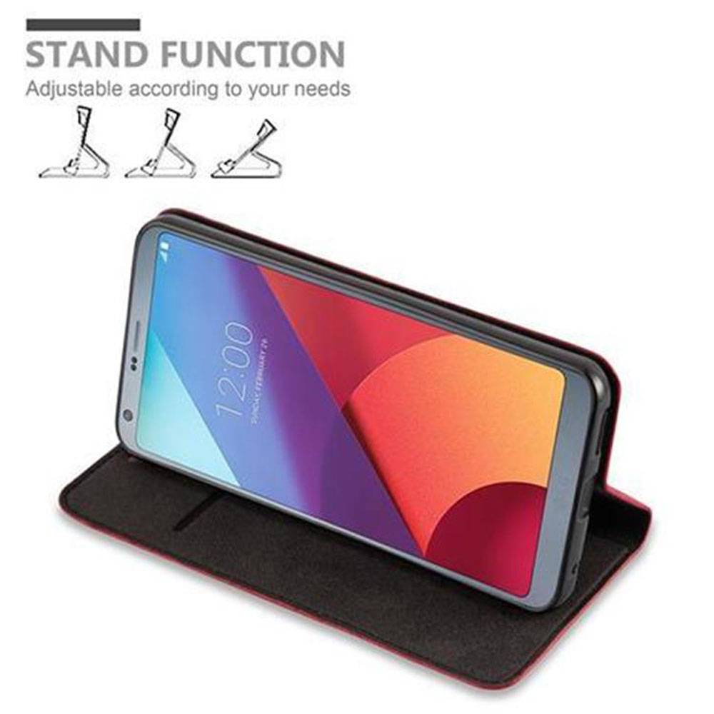 Cadorabo Hülle für LG G6 Schutz Hülle in Rot Handyhülle Etui Case Cover Magnetverschluss