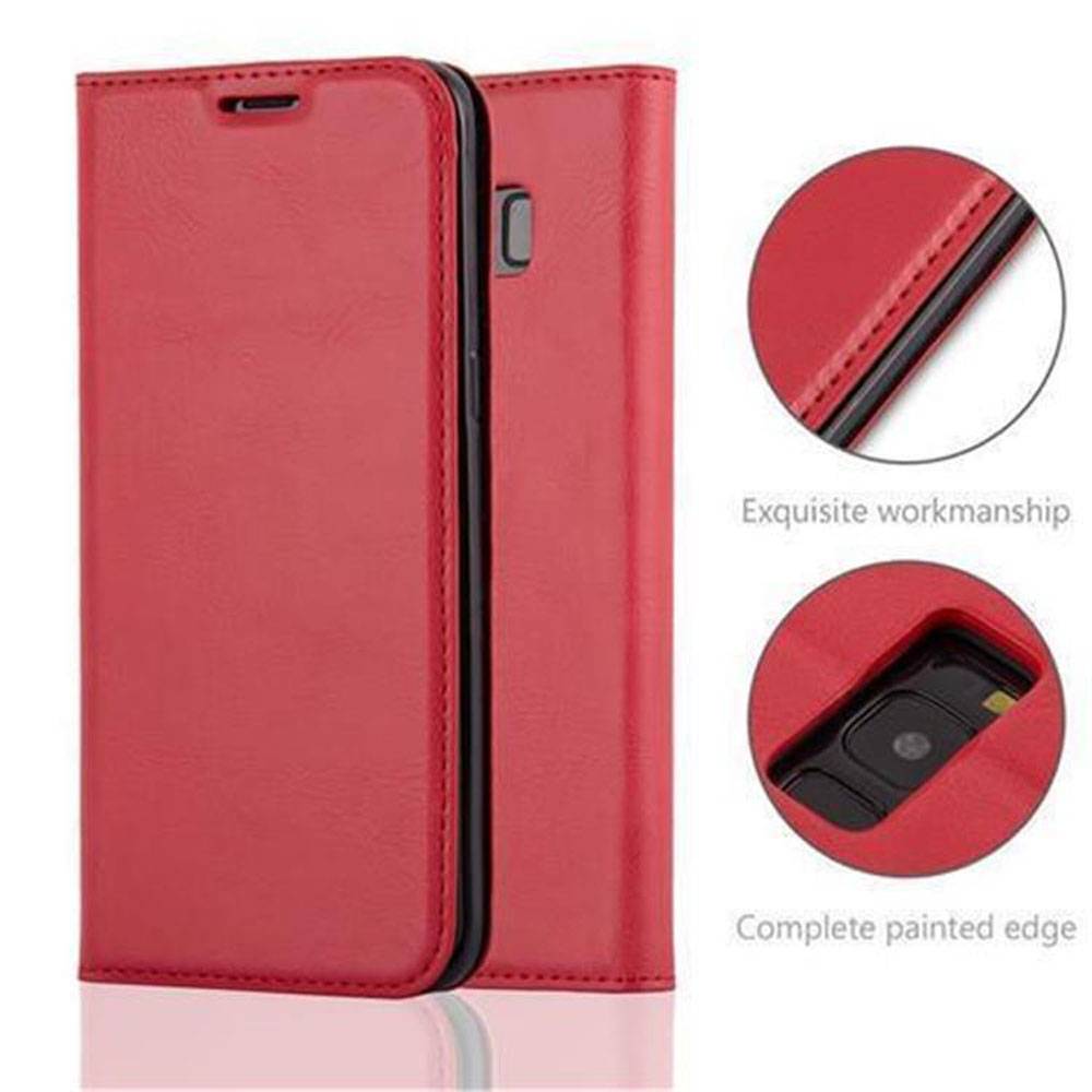 Cadorabo Hülle für Samsung Galaxy S8 Schutz Hülle in Rot Handyhülle Etui Case Cover Magnetverschluss