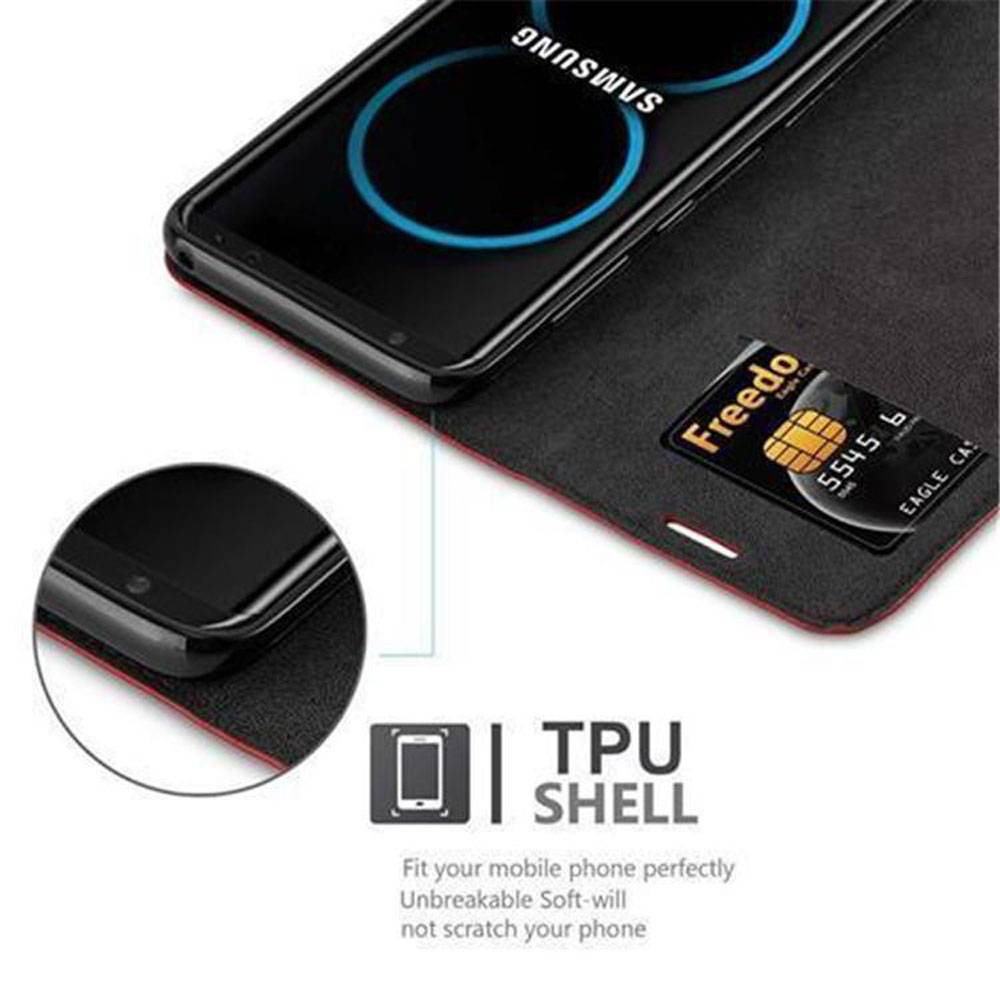 Cadorabo Hülle für Samsung Galaxy S8 Schutz Hülle in Rot Handyhülle Etui Case Cover Magnetverschluss