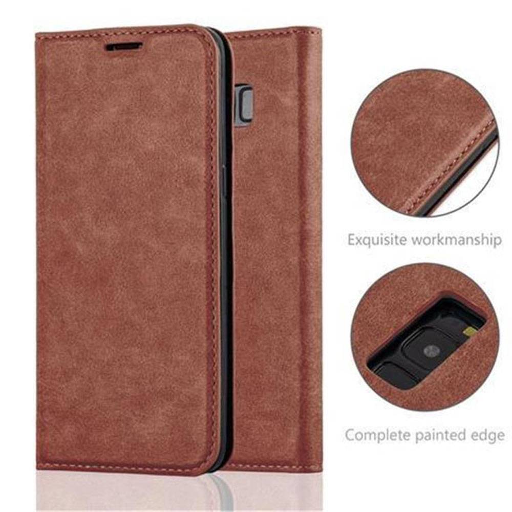 Cadorabo Hülle für Samsung Galaxy S8 Schutz Hülle in Braun Handyhülle Etui Case Cover Magnetverschluss