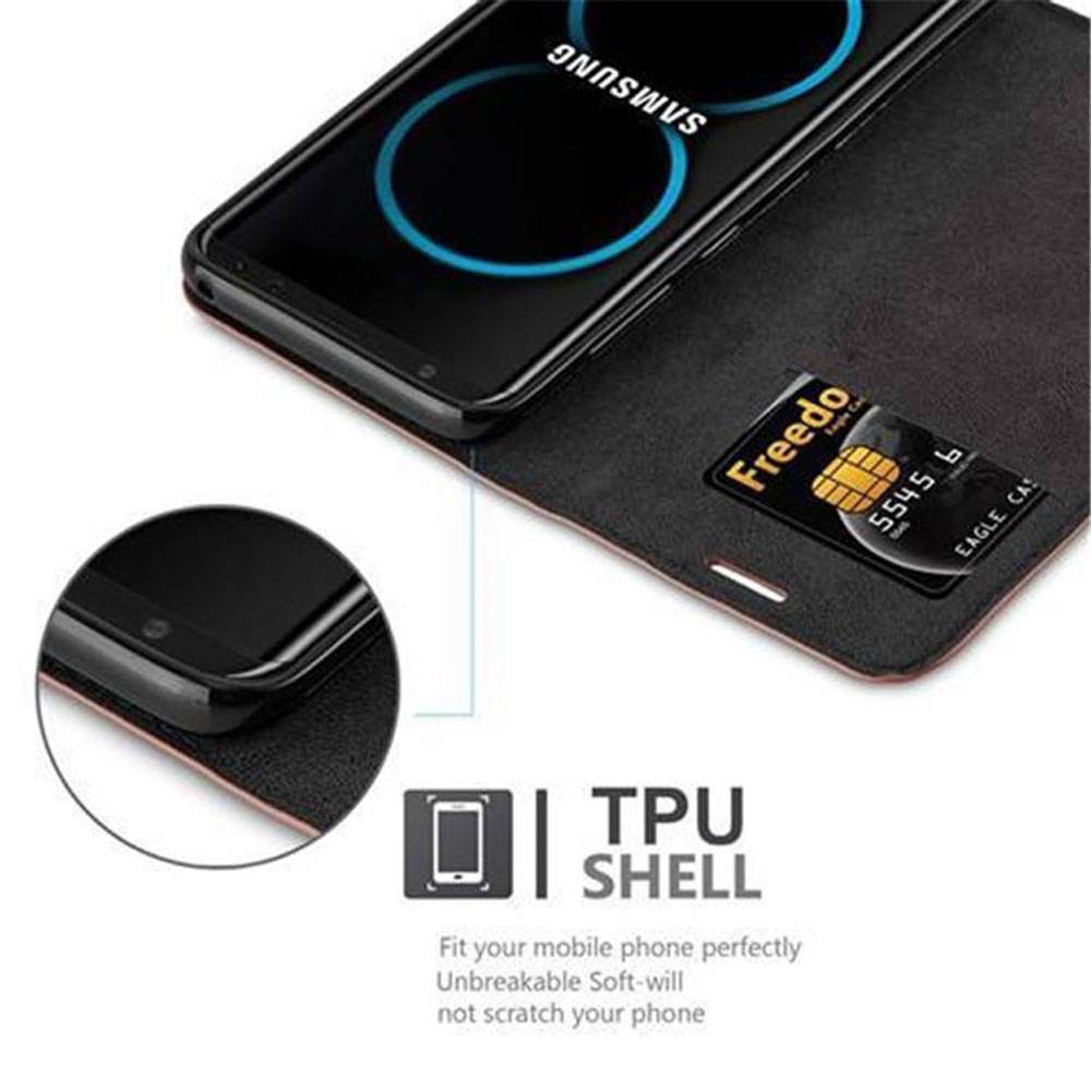 Cadorabo Hülle für Samsung Galaxy S8 Schutz Hülle in Braun Handyhülle Etui Case Cover Magnetverschluss
