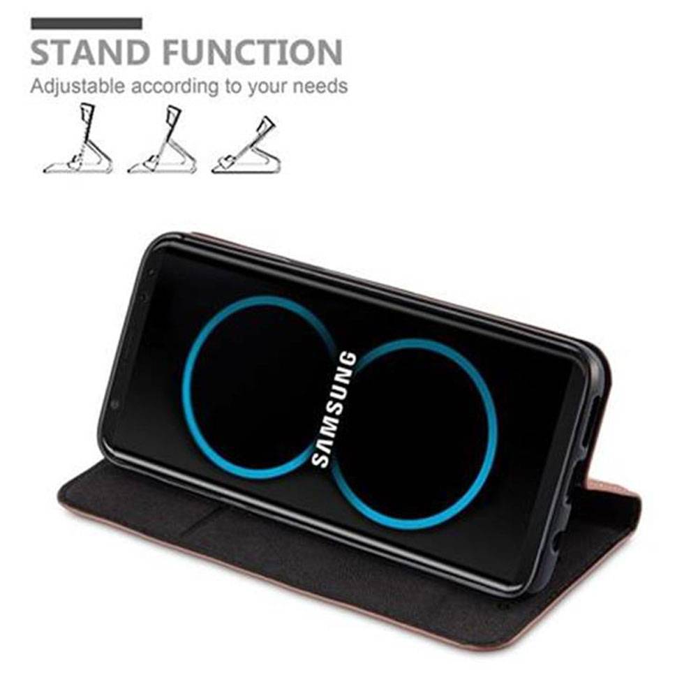 Cadorabo Hülle für Samsung Galaxy S8 Schutz Hülle in Braun Handyhülle Etui Case Cover Magnetverschluss