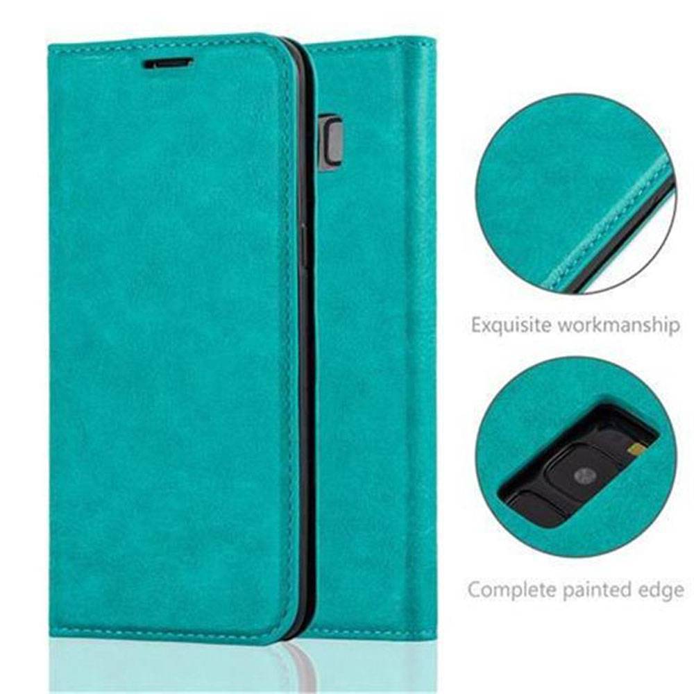 Cadorabo Hülle für Samsung Galaxy S8 Schutz Hülle in Türkis Handyhülle Etui Case Cover Magnetverschluss