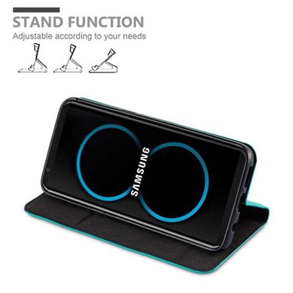 Cadorabo Hülle für Samsung Galaxy S8 Schutz Hülle in Türkis Handyhülle Etui Case Cover Magnetverschluss