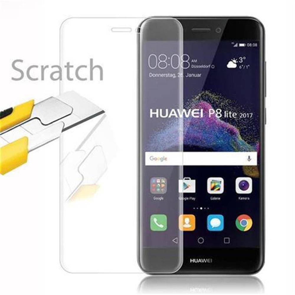 Cadorabo Panzer Folie für Huawei P8 LITE 2017 Schutzfolie in Transparent Gehärtetes Tempered Display-Schutzglas