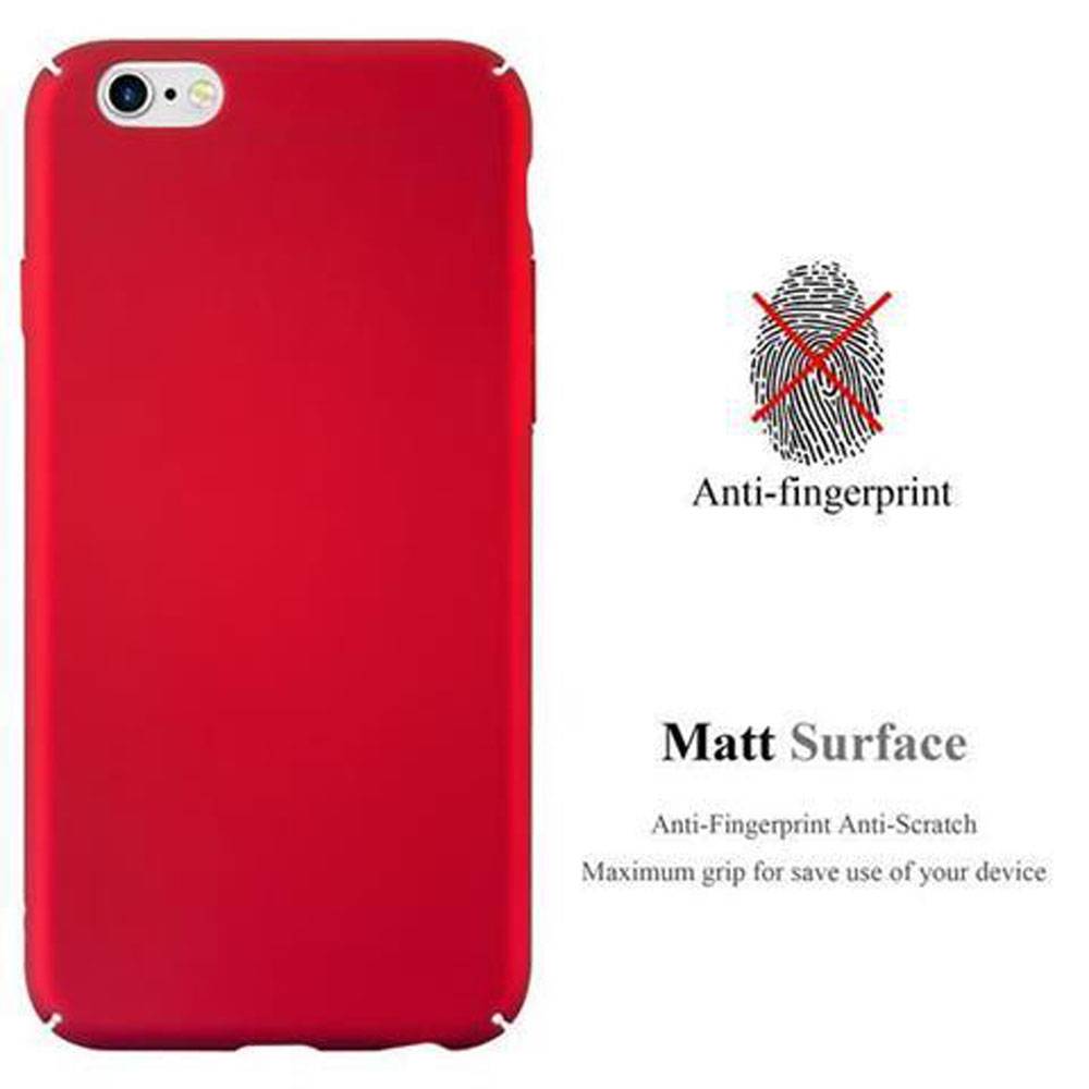 Cadorabo Hülle für Apple iPhone 6 / 6S Schutzhülle in Rot Hard Case Handy Hülle Etui